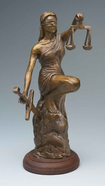 Paul Orzech  'Lady Justice', created in 2004, Original Sculpture Bronze.