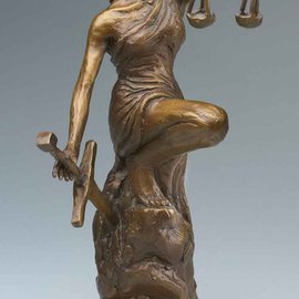 Paul Orzech: 'Lady Justice', 2004 Bronze Sculpture, Abstract Figurative. Artist Description:  Lady Justice was commissioned as a gift for a lawyer who just passed the bar exam.  Lady Justice has a French brown patina, or color.  Editions are still available for purchase.  Please visit my web site WWW.  PAULORZECH.  COM to see all the views of this work....