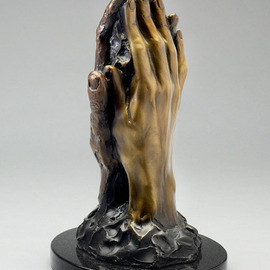 Paul Orzech: 'Touch', 2008 Bronze Sculpture, Love. Artist Description:  Touch was commissioned by a patron as Praying Hands for a wedding gift.  The patron in selecting this design stated There is a palpable sense of love and energy being exchanged between the hands, and yet they are still so prayerful and graceful.  It fulfilled the patrons desire ...