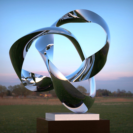 Paul Wesson: 'forever cycle 2', 2014 Steel Sculpture, Circus. Artist Description: Stainless Steel Eternal Loop Contemporary Sculpture. Mobius Loop Abstract Sculpture in Stainless Steel, best for outdoor display, garden, yard etc. For sale by it s creator the brilliant professor of sculpture Paul Wesson. ...