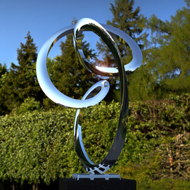 Paul Wesson: 'the track 3', 2016 Steel Sculpture, Abstract Landscape. Artist Description: Highly Polished Stainless Steel Looping Sculpture. Suitable for both indoor and outdoor display, home, office, garden, yard etc. For sale by it s creator the brilliant professor of sculpture Paul Wesson. ...
