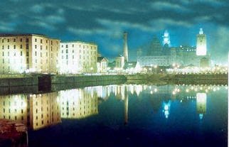 Paul Woods: 'Albert at Night', 1990 Color Photograph, Landscape. An image taken of the Albert Dock at night 1990...
