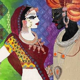 Payal Agrawal: 'ENDEARMENT Original Painting Canvas Art', 2017 Acrylic Painting, Abstract Figurative. Artist Description: FestiveArtLove...