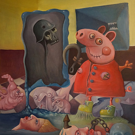 Pawel Batura: 'the spirit of opportunism', 2014 Oil Painting, Humor. Artist Description: The spirit of opportunism, oil on canvas, 80 x 100 cm...