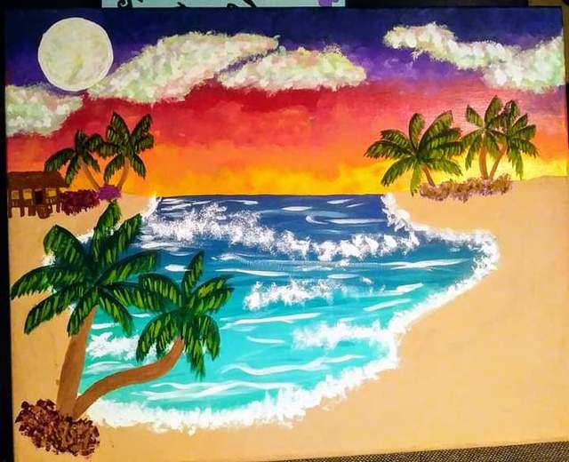 Artist Ceejay Farve. 'Tropical' Artwork Image, Created in 2021, Original Painting Acrylic. #art #artist