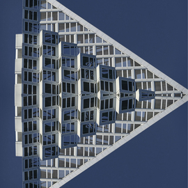 Peter C. Brandt: 'big condo mirrored', 2019 Color Photograph, Architecture. Artist Description: an image of the top of the VIA on 59th St and the HenryHudson Parkway. . . and then mirrored...