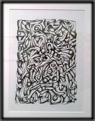 Peter Tovar: 'Jazz 2', 2014 Pen Drawing, Abstract Figurative. 