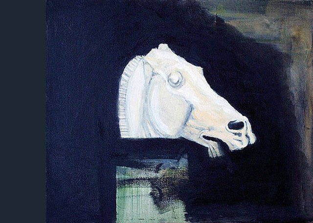 Artist Marius Metodiev. 'Horse Head' Artwork Image, Created in 2015, Original Painting Acrylic. #art #artist