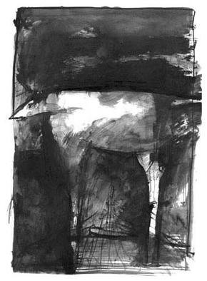 Petros Karystinos: 'Dog', 2000 Paper, Undecided. india ink on paper...