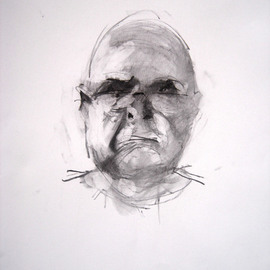 Petros Karystinos: 'I', 2009 Charcoal Drawing, Figurative. 