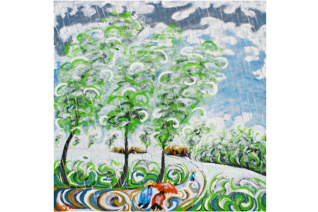 Artist Pham Kien Giang. 'The Rain' Artwork Image, Created in 2011, Original Painting Oil. #art #artist