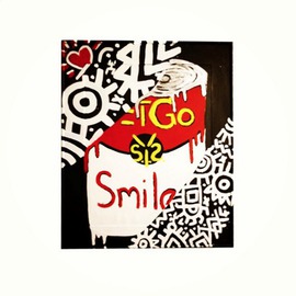 Mark Savage: 'LET GO, Smile', 2015 Acrylic Painting, Popular Culture. Artist Description:  We all sometimes get caught up in the stress of life, especially if we live in a capitalist society. This piece is aimed directly at the inner child in you. Let go and smile ...
