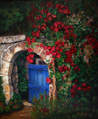 Pat Heydlauff: 'Garden Gate', 2011 Acrylic Painting, Landscape.   A bit mysterious but a lot welcoming - step through the garden gate to see what joy lies beyond.  ...