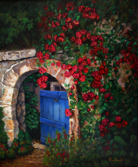 Pat Heydlauff  'Garden Gate', created in 2011, Original Painting Acrylic.