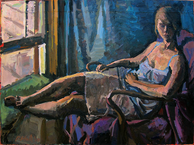 Philip Hale  'Woman In Window Light', created in 2010, Original Pastel.