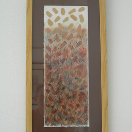Phillip Flockhart: 'coffee bean jump', 2008 Other Painting, Zeitgeist. Artist Description: Mixed media on paper framed  Original Title Re Ochre 1 ...
