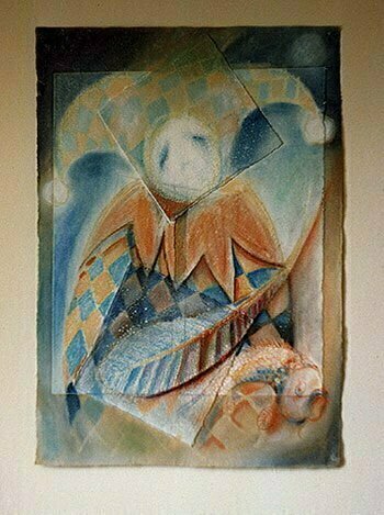 Phillip Flockhart: 'jester v', 1998 Other Drawing, Gestalt. Full Title Jester V The Fisher King Mixed Media on paper framed . . .Exhibited UK 1999 and 2002. ...