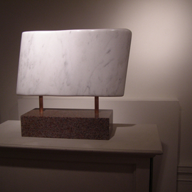 Phil Parkes: 'Flow   Marble and Granite', 2007 Stone Sculpture, Abstract. Artist Description:  Beautiful simple flowing white Vermont marble mounted 'suspended' above granite base ...