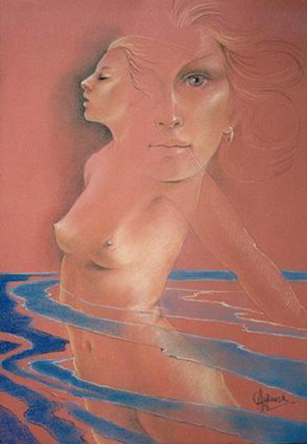 Artist Philip Hallawell. 'Aphrodite And The Apple Of Discord' Artwork Image, Created in 1988, Original Illustration. #art #artist