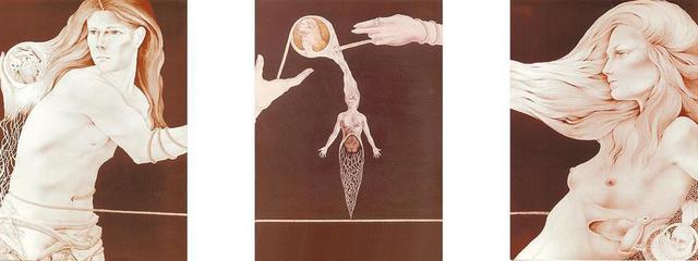 Philip Hallawell  'Equilibrium Triptych', created in 1976, Original Illustration.