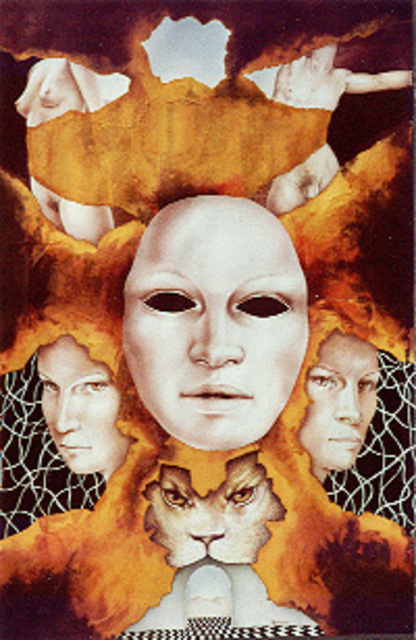 Artist Philip Hallawell. 'Mask' Artwork Image, Created in 1977, Original Illustration. #art #artist