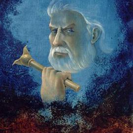 Philip Hallawell: 'Zeus', 1988 Oil Painting, Mythology. Artist Description: This painting in oils on canvas over wood was initially a sketch for 
