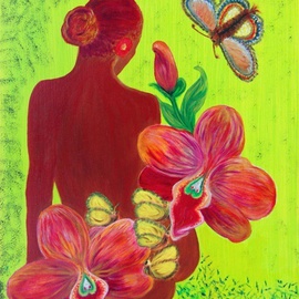 Gertrud Matysik: 'human being related to nature by harmony part 1', 2009 Oil Painting, nature. 
