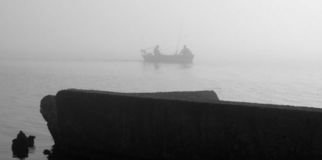 Marilyn Nosewicz: 'Spring Morning Fog Boat Black And White Photograph', 2010 Black and White Photograph, Boating.     Early AM Foggy. Black and White Photograph. Please Email Me for any questions.    ...