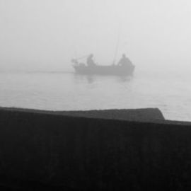 Marilyn Nosewicz: 'Spring Morning Fog Boat Black And White Photograph', 2010 Black and White Photograph, Boating. Artist Description:     Early AM Foggy. Black and White Photograph. Please Email Me for any questions.    ...
