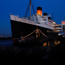 Timothy Oleary: 'Queen Mary Evening', 2008 Other Photography, Travel. Artist Description:  The Queen glistens at night ...