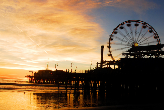 Artist Timothy Oleary. 'Sunset At Santa Monica' Artwork Image, Created in 2008, Original Photography Other. #art #artist