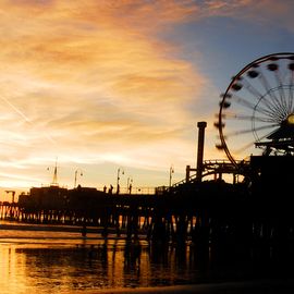 Timothy Oleary: 'Sunset at Santa Monica', 2008 Other Photography, Travel. Artist Description:  This is a once in a lifetime sunset at the Santa Monica Pier ...