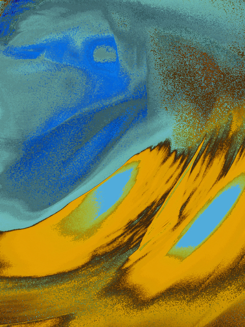 Artist C. A. Hoffman. 'Blue Dune Surfer' Artwork Image, Created in 2010, Original Drawing Pencil. #art #artist