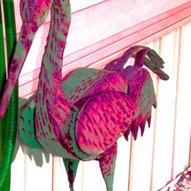 C. A. Hoffman: 'Flameon', 2008 Color Photograph, Abstract Figurative. Artist Description:  Part of my Tropical Adventure series, I had a lot of fun with this one.   The flamingo was just resting there against the side of this building and was covered with a lot of rust.  I wanted to disguise the rust, but still keep the overall character of ...
