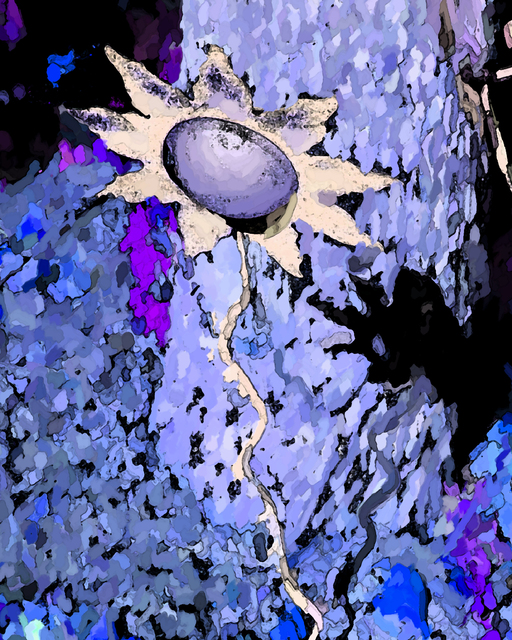 Artist C. A. Hoffman. 'My Blue Sunflower' Artwork Image, Created in 2010, Original Drawing Pencil. #art #artist