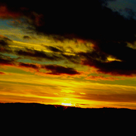 C. A. Hoffman: 'Red Sky Sailors Delight', 2008 Color Photograph, Landscape. Artist Description:  Beautiful  shades of reds, melons, oranges, yellows and blue light up the night over the Traverse City Bay Area.All photos area available in sizes up to 16x20 inches. ...