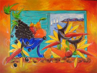 Ms Sibraa: 'Bird of Paradise View', 2009 Other Painting, Still Life.  One of the series 