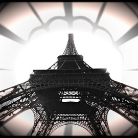 Jean Dominique  Martin: 'Paris Eiffel Tower ', 2015 Black and White Photograph, Architecture. Artist Description:   Eiffel Tower Art Work on Cotton Paper ...