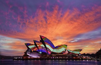 Jean Dominique  Martin: 'sunrise australian day', 2021 Paper, Landscape. Australian day 2021- Opera Sunrise ...