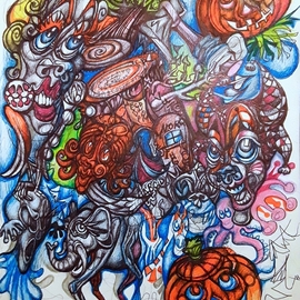 Pia Christina Distefano: 'tree circus', 2019 Pen Drawing, Abstract. Artist Description: Original artwork...