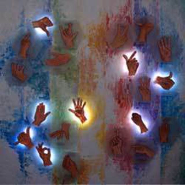 Artist Dieter Picchio-Specht. 'Light Art Human Communication' Artwork Image, Created in 2008, Original Sculpture Steel. #art #artist