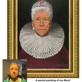 Michael Pickett: '15th century painting of mom', 2022 Acrylic Painting, Portrait. Artist Description: A painting of Mom, what she would look like in the 15th century Royalty ...