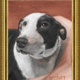 Michael Pickett: 'Atom The Dog', 2019 Acrylic Painting, Dogs. Artist Description: You can learn how to paint this portrait in Acrylic at pickettonline.  com. .  just click on the YouTube link. . ...
