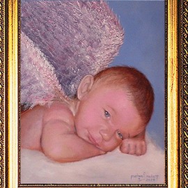 Michael Pickett: 'Baby Angel', 2009 Acrylic Painting, Children. Artist Description:  This painting is in memory of Elliona Jazmyne Blatter She was 4 months old she she passed away. Born July 9th 2009, Passed Away November 16th, 2009. ...
