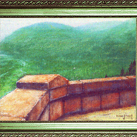 Michael Pickett: 'Castle View ', 2008 Acrylic Painting, Landscape. 