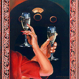 Michael Pickett: 'Cheers', 1992 Acrylic Painting, Abstract. Artist Description:  I created this painting to make posters for the Art Show Collection in 1993 ...