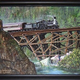 Michael Pickett Artwork Diamond And Dogtown, 2009 Acrylic Painting, Trains