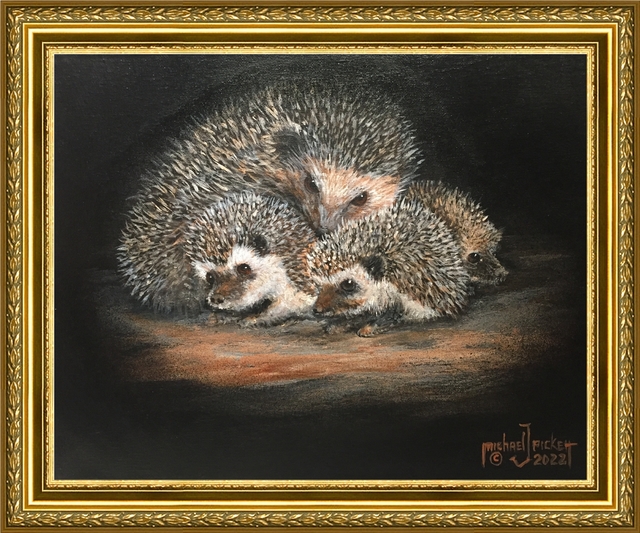 Artist Michael Pickett. 'Hedgehog Family' Artwork Image, Created in 2022, Original Photography Other. #art #artist