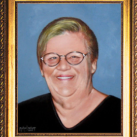 Michael Pickett: 'In Loving Memory Of Margie Jane St Germain Geissinger', 2008 Acrylic Painting, People. Artist Description:    Margie Jane St. Germain Geissinger( Born on 10- 29- 43, Died on 12- 12- 07) 64 years old.Beloved wife of Donald J. GeissingerHer companion of 35 HAPPY YEARS.- - - - - - - - - - - - - - - - - - - - - - - - - - - - - - - - - - - - - - - -Margie' s ashes were mixed into the paint. 8 chips of her bones were used, 2 for the ...
