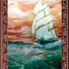 Michael Pickett: 'Ship', 1983 Acrylic Painting, Boating. 